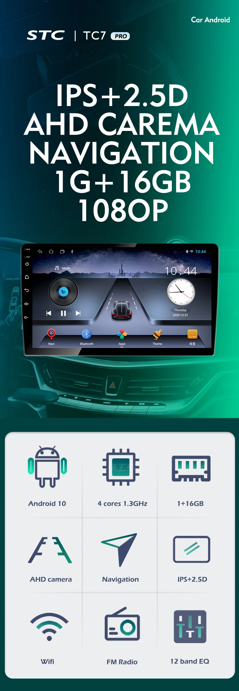 Radio Car Android High Quality 10inch 2 DIN HD Touch Screen Multimedia Automobile Radio Car Android Stereo Auto Android Player